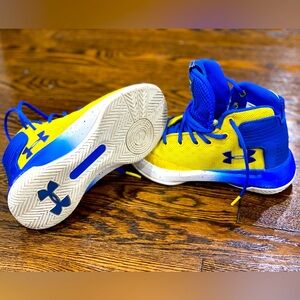 Under Armour Blue and Yellow High-Top Sneakers